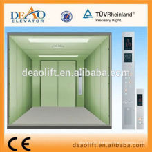 Opposite door freight elevator with machine room